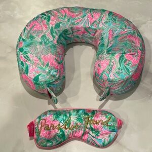 Lilly Pulitzer Set, Neck Pillow and Eye Mask